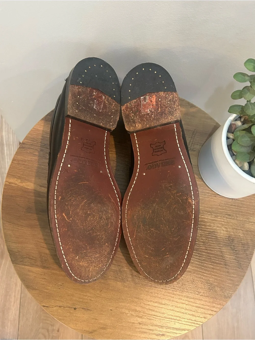 Sebago Handsewn Black Leather Penny Loafers Men’s 11A
